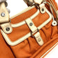 CELINE Handbag Leather / canvas Orange Fringe Tassel Triomphe Logo Boogie bag