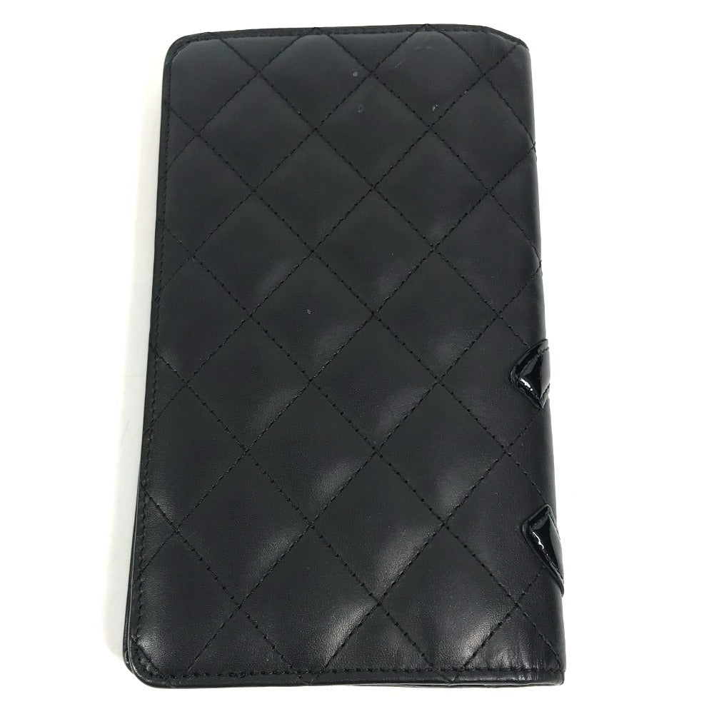 CHANEL Long Wallet Purse A26717 leather black COCO Mark CC Cambon line
