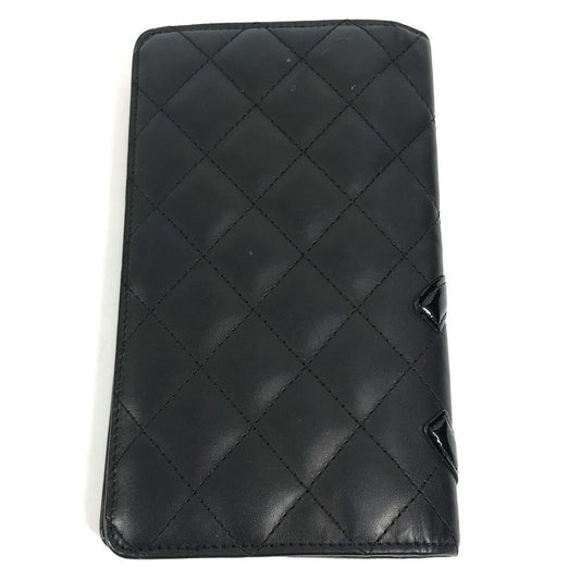 CHANEL Long Wallet Purse A26717 leather black COCO Mark CC Cambon line