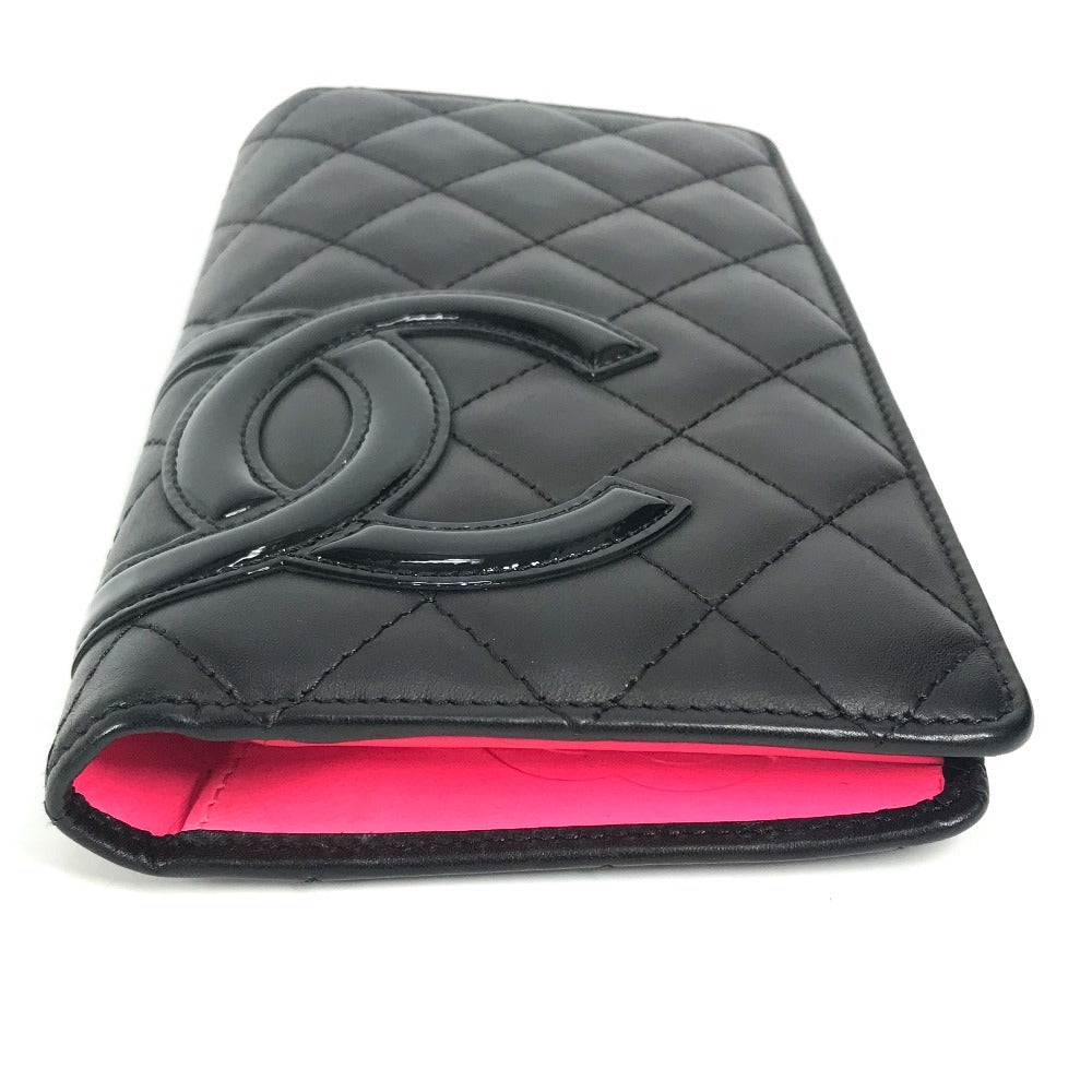 CHANEL Long Wallet Purse A26717 leather black COCO Mark CC Cambon line