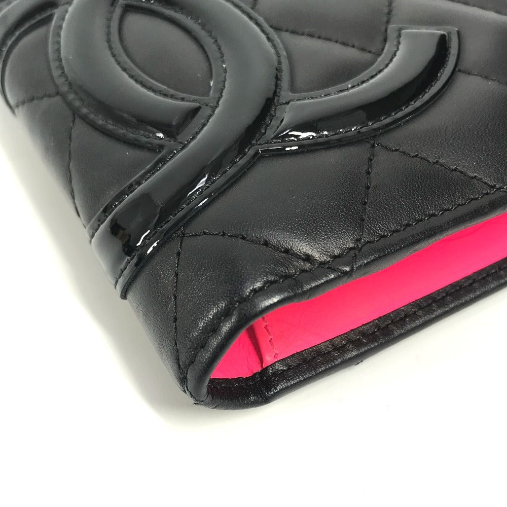 CHANEL Long Wallet Purse A26717 leather black COCO Mark CC Cambon line