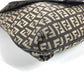 FENDI Shoulder Bag Leather / canvas Brown Zucchino FF logo