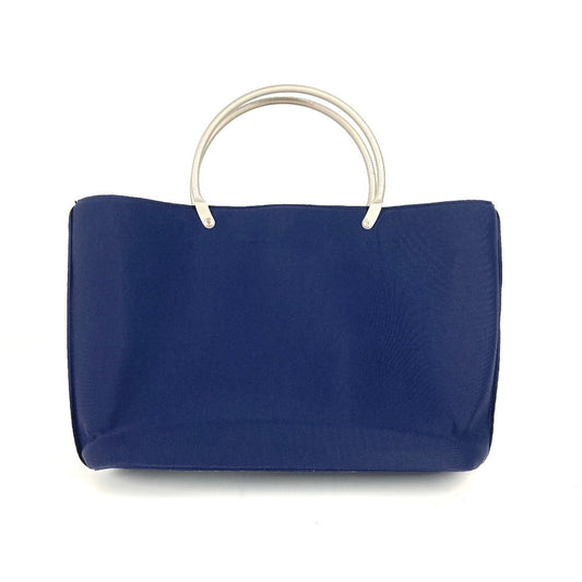 CHANEL Handbag polyamide Navy Metal handle Women Used Authentic
