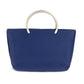CHANEL Handbag polyamide Navy Metal handle Women Used Authentic