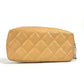 CHANEL Pouch leather beige Cambon line CC COCO Mark Women Used Authentic