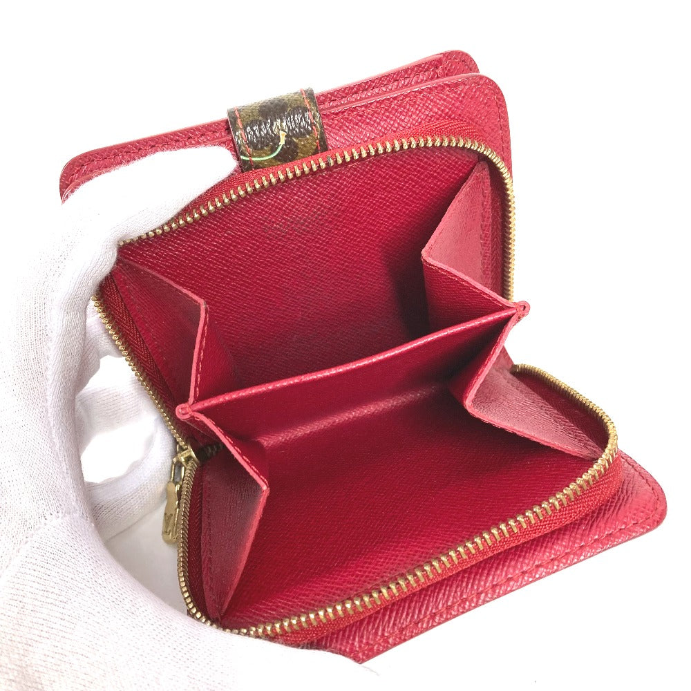 LOUIS VUITTON Folded wallet M95005 Monogram canvas Brown Monogram Cherry by Takashi Murakami Compact zip unisex(Unisex) Used Authentic