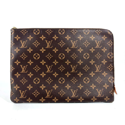 LOUIS VUITTON Clutch bag M43442 Monogram canvas Brown Monogram Etui Voyage GM unisex(Unisex) Used Authentic