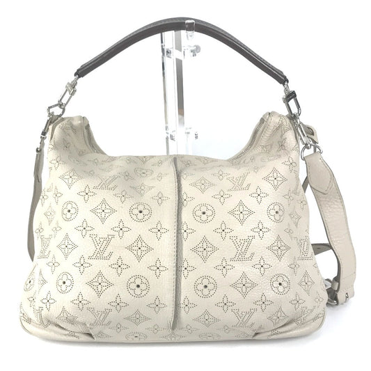 LOUIS VUITTON Shoulder Bag M94275 monogram mahina leather beige Monogram Mahina Serene PM Women Used Authentic