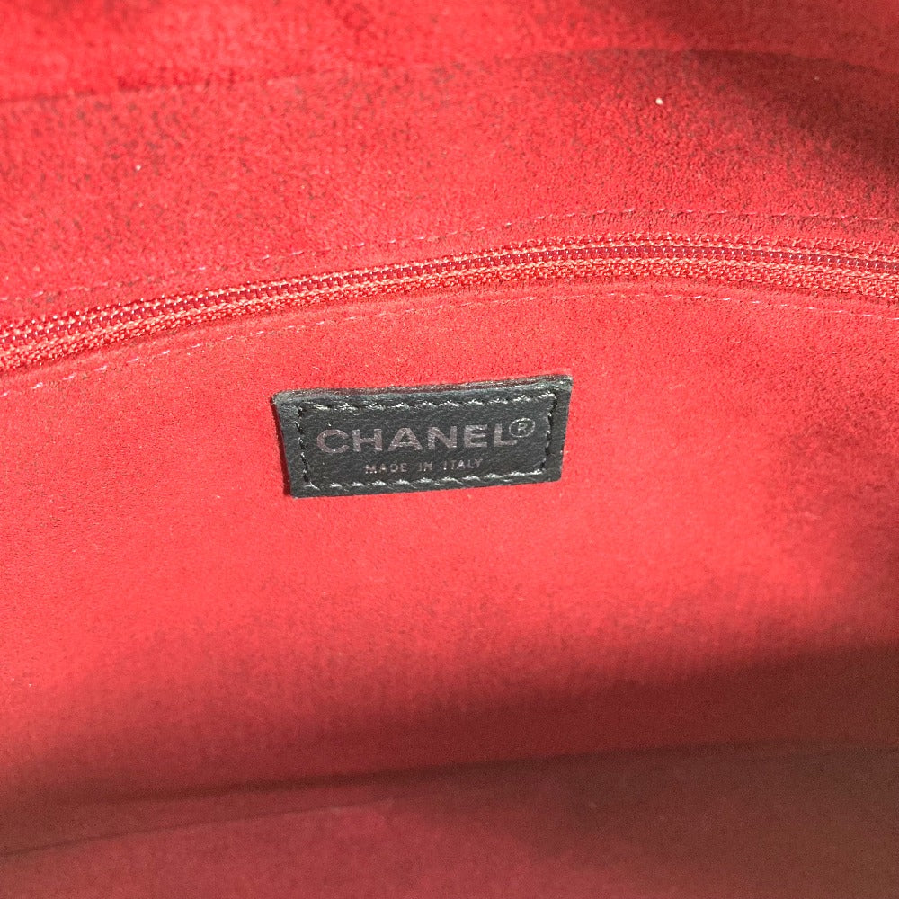 CHANEL Shoulder Bag enamel black Chocolate bar CC COCO Mark logo