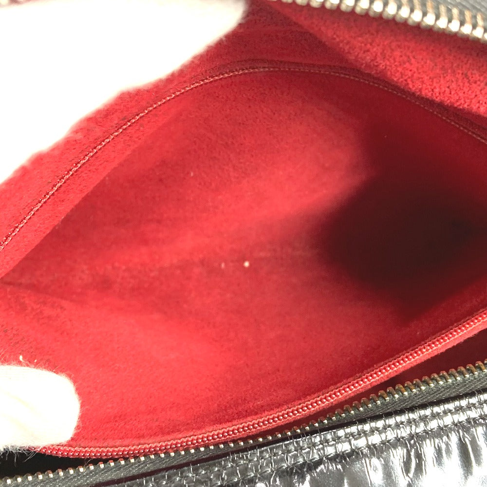CHANEL Shoulder Bag enamel black Chocolate bar CC COCO Mark logo