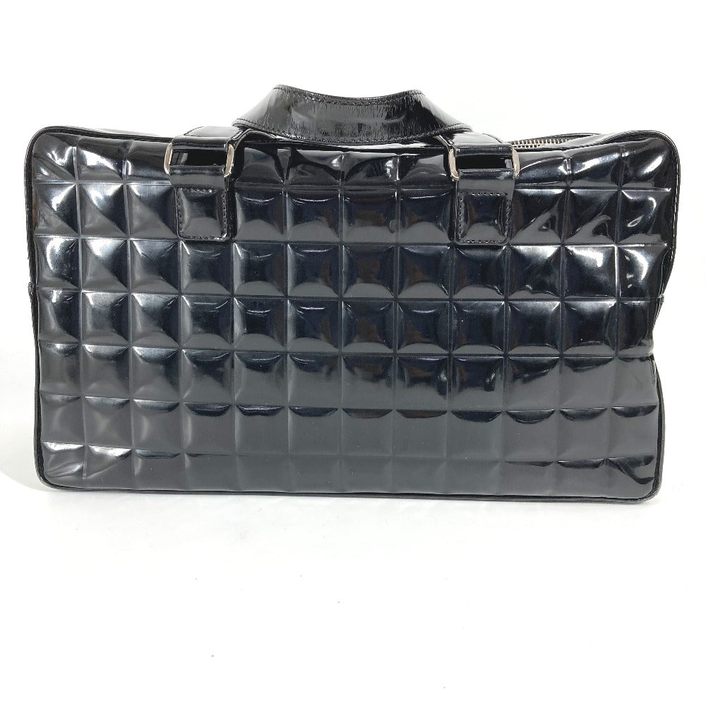 CHANEL Shoulder Bag enamel black Chocolate bar CC COCO Mark logo