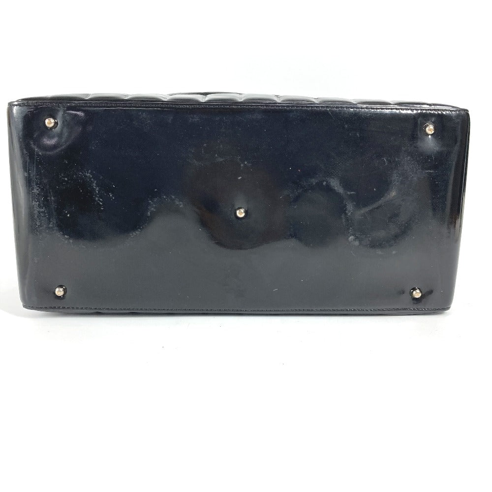 CHANEL Shoulder Bag enamel black Chocolate bar CC COCO Mark logo