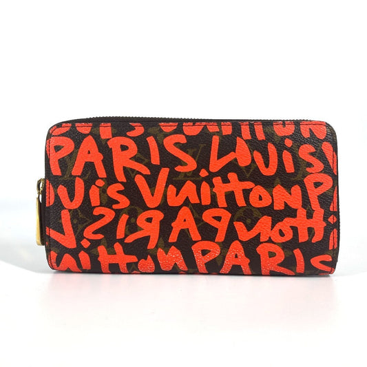 LOUIS VUITTON Long Wallet Purse M93711 MonogramGraffitiCanvas Orange Monogram graffiti Zippy wallet