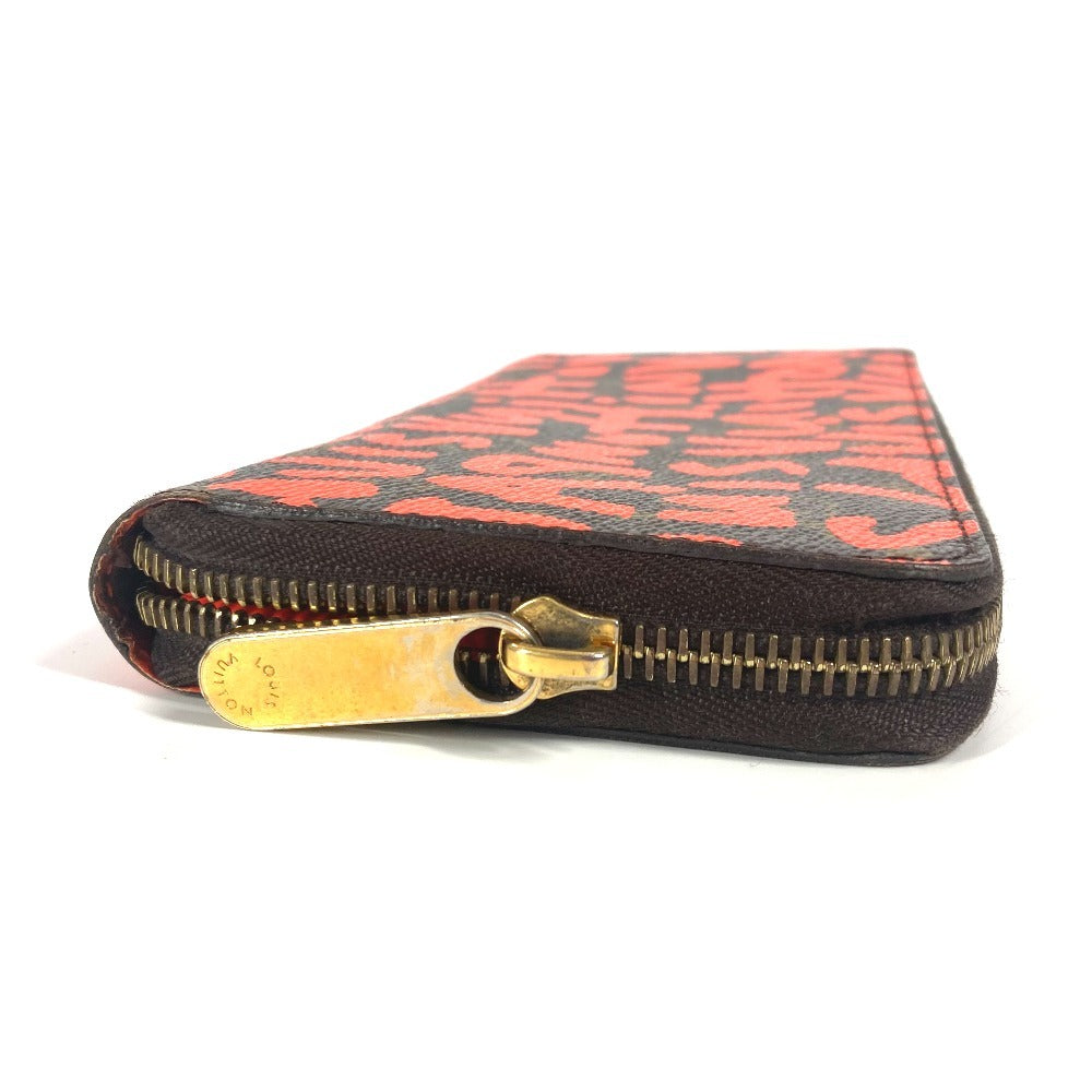LOUIS VUITTON Long Wallet Purse M93711 MonogramGraffitiCanvas Orange Monogram graffiti Zippy wallet