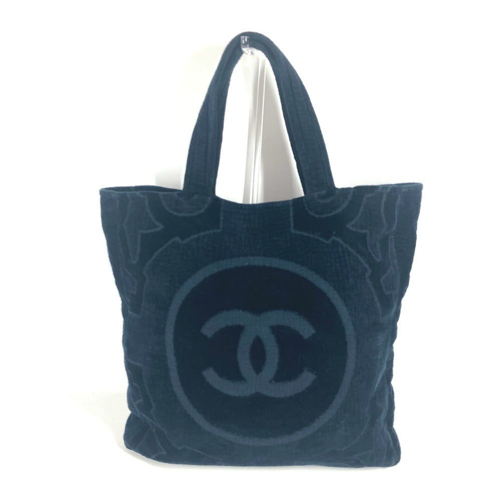 CHANEL Shoulder Bag cotton Dark Navy type pile CC COCO Mark logo