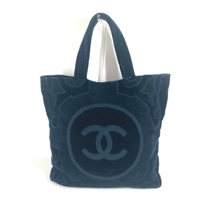 CHANEL Shoulder Bag cotton Dark Navy type pile CC COCO Mark logo