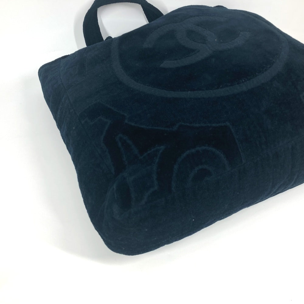 CHANEL Shoulder Bag cotton Dark Navy type pile CC COCO Mark logo