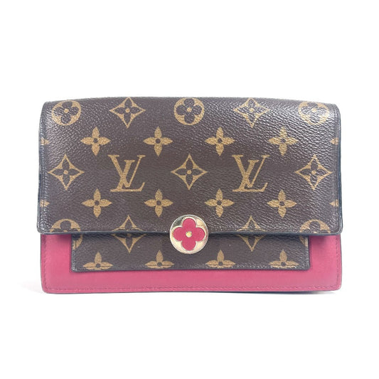 LOUIS VUITTON Long Wallet Purse M69578 Monogram canvas Brown Monogram Portefeuille Flor Chain