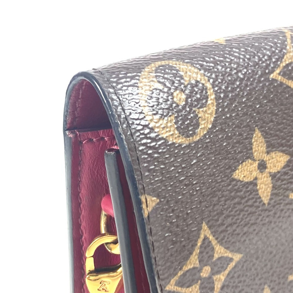 LOUIS VUITTON Long Wallet Purse M69578 Monogram canvas Brown Monogram Portefeuille Flor Chain