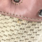CHANEL Shoulder Bag Leather / canvas pink logo