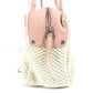 CHANEL Shoulder Bag Leather / canvas pink logo