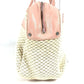 CHANEL Shoulder Bag Leather / canvas pink logo