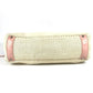 CHANEL Shoulder Bag Leather / canvas pink logo