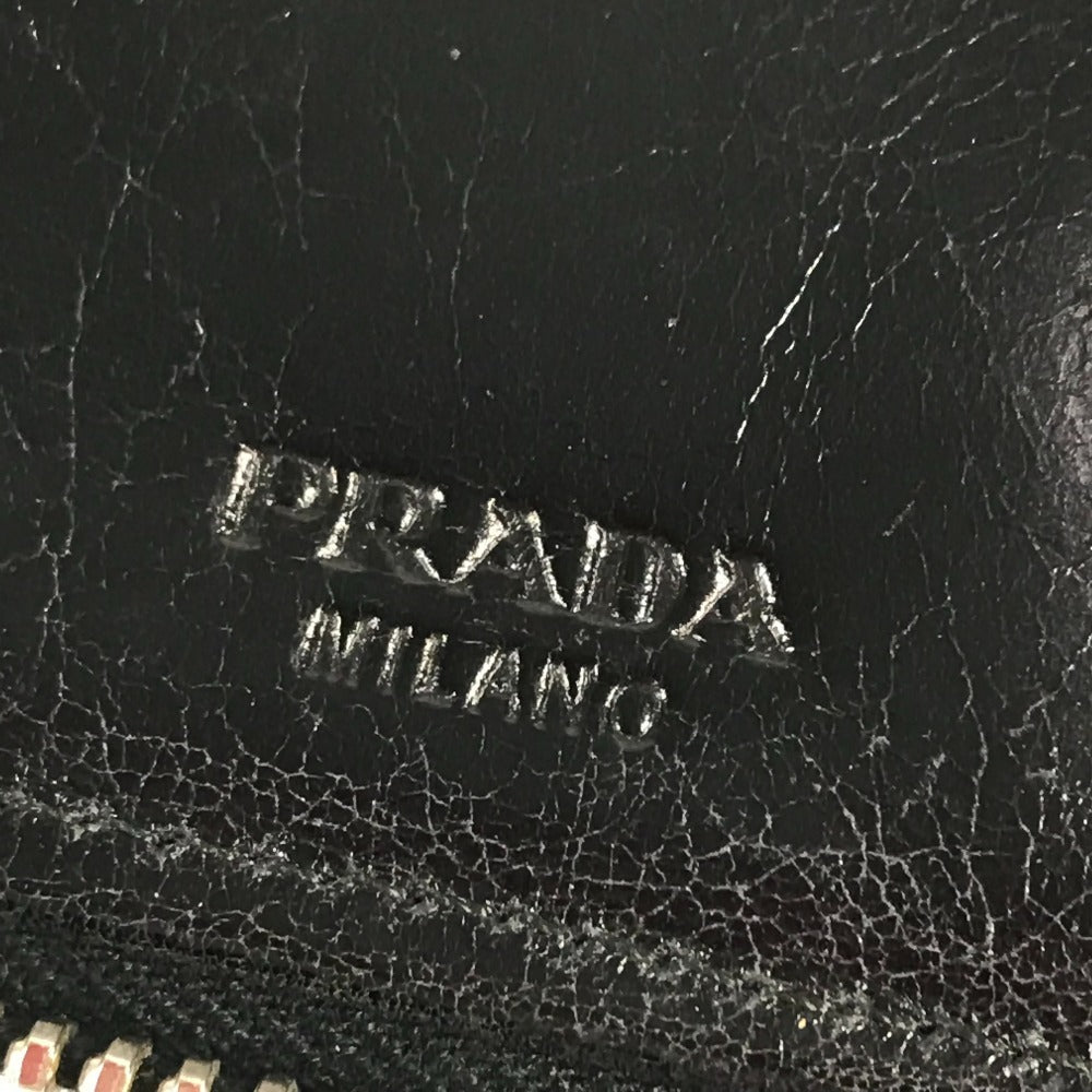 PRADA Long Wallet Purse 2M1264 leather black Skull skull