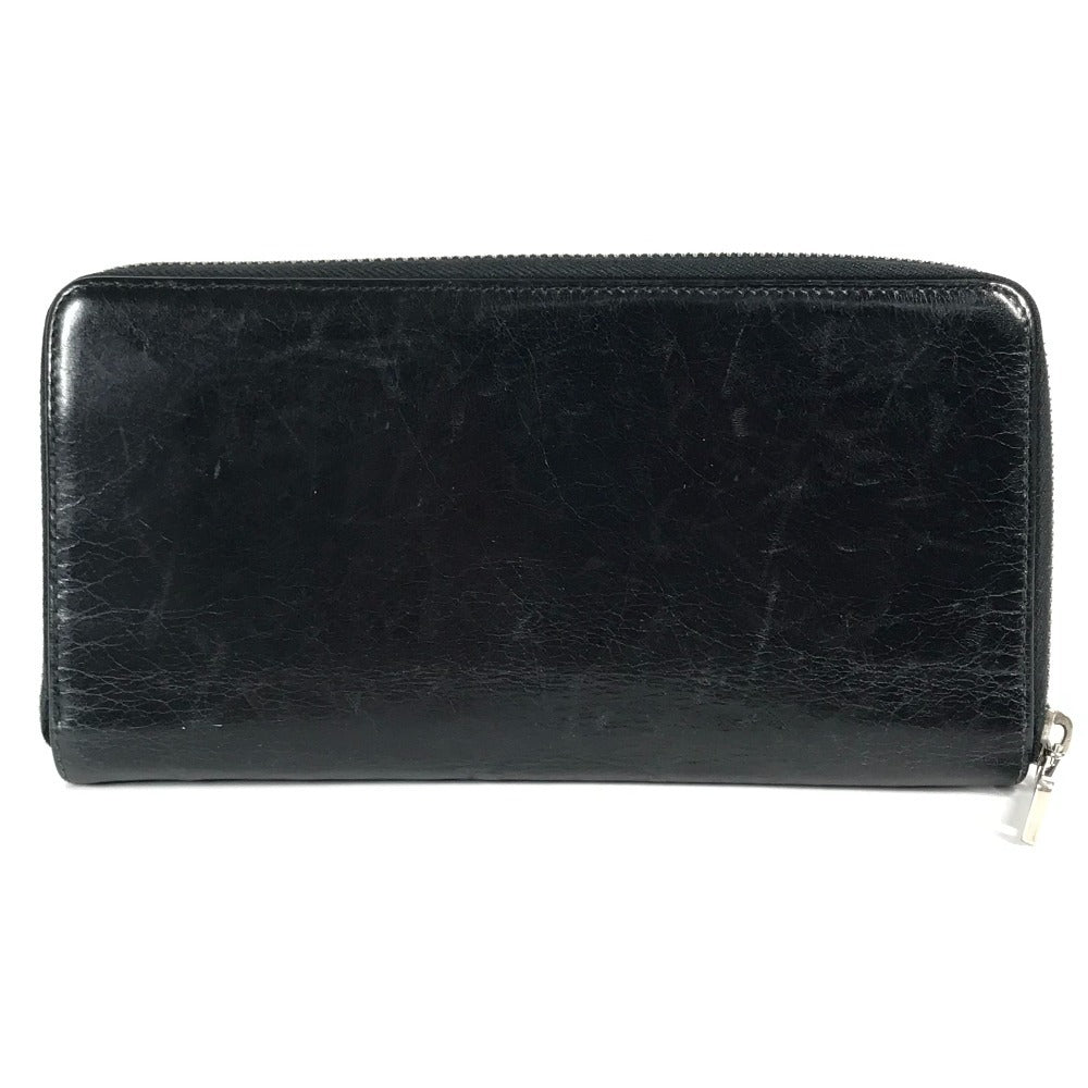 PRADA Long Wallet Purse 2M1264 leather black Skull skull