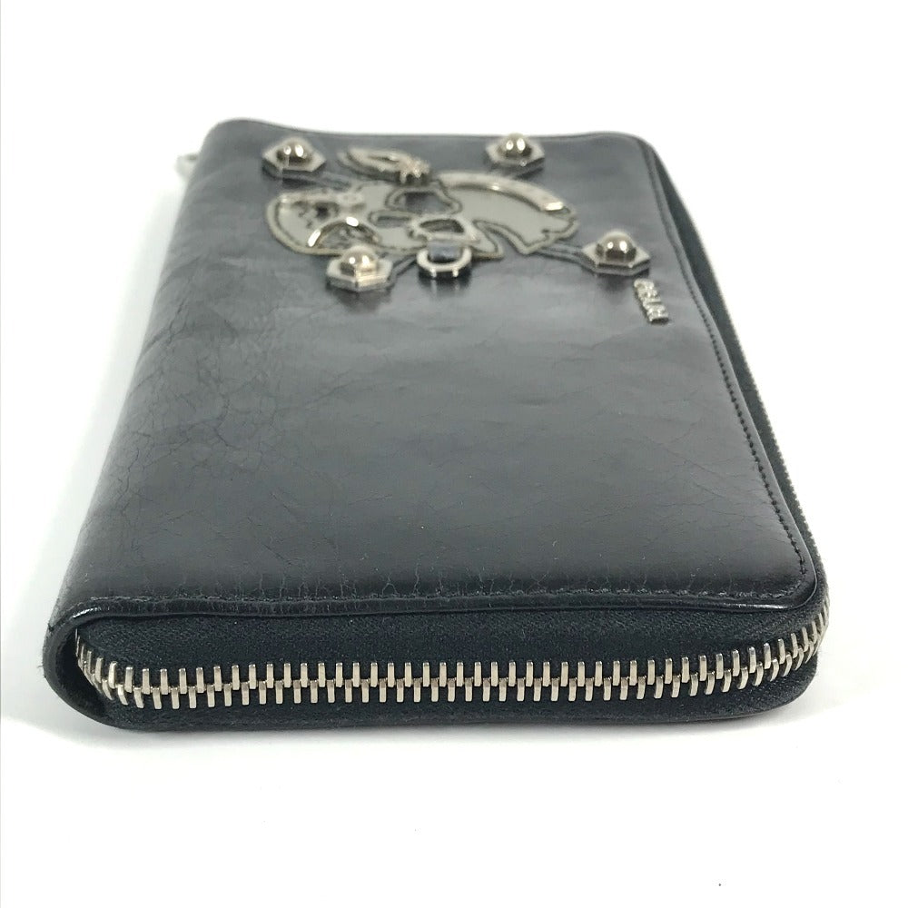 PRADA Long Wallet Purse 2M1264 leather black Skull skull