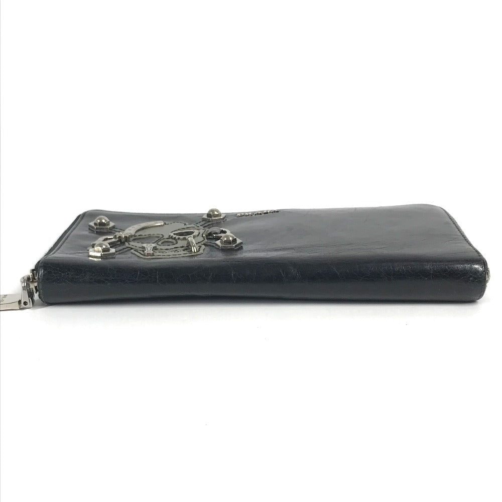 PRADA Long Wallet Purse 2M1264 leather black Skull skull