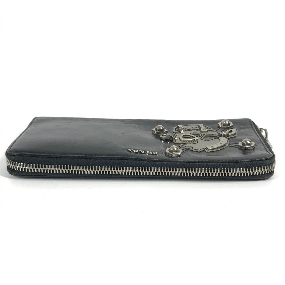 PRADA Long Wallet Purse 2M1264 leather black Skull skull