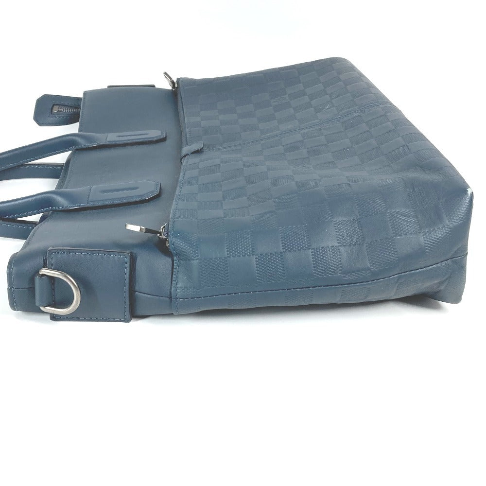 LOUIS VUITTON Tote Bag N41567 Damier Anfini Leather Navy Damier Anfini 7DW