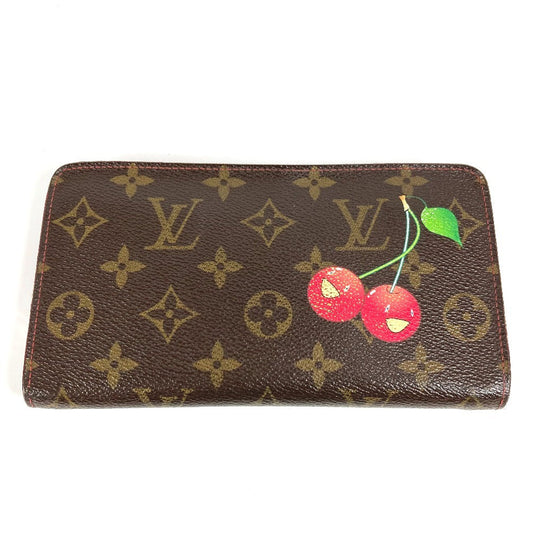 LOUIS VUITTON Long Wallet Purse M95006 Monogram Cherry Canvas Brown Monogram Cherry by Takashi Murakami Porto Monet Zip
