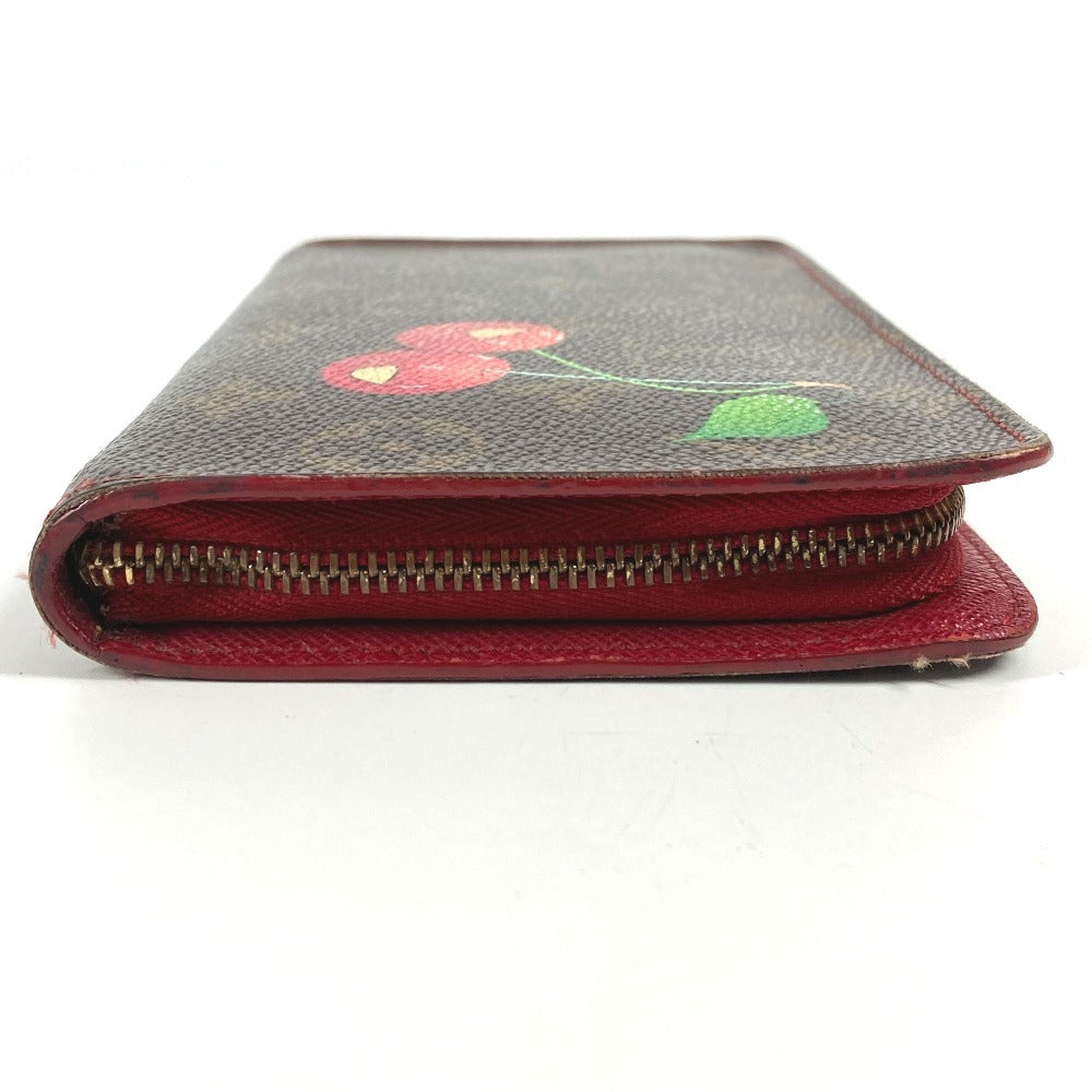 LOUIS VUITTON Long Wallet Purse M95006 Monogram Cherry Canvas Brown Monogram Cherry by Takashi Murakami Porto Monet Zip
