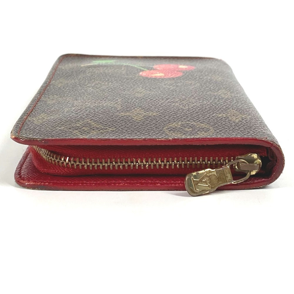 LOUIS VUITTON Long Wallet Purse M95006 Monogram Cherry Canvas Brown Monogram Cherry by Takashi Murakami Porto Monet Zip