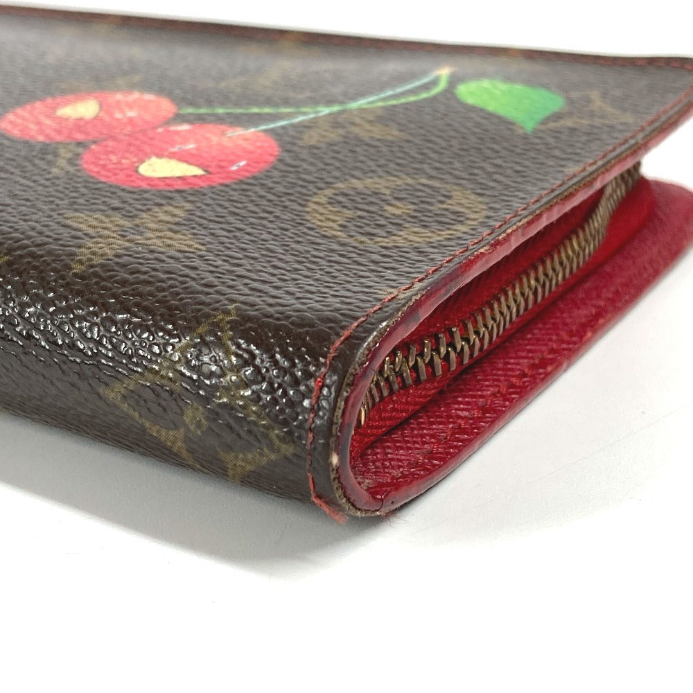 LOUIS VUITTON Long Wallet Purse M95006 Monogram Cherry Canvas Brown Monogram Cherry by Takashi Murakami Porto Monet Zip