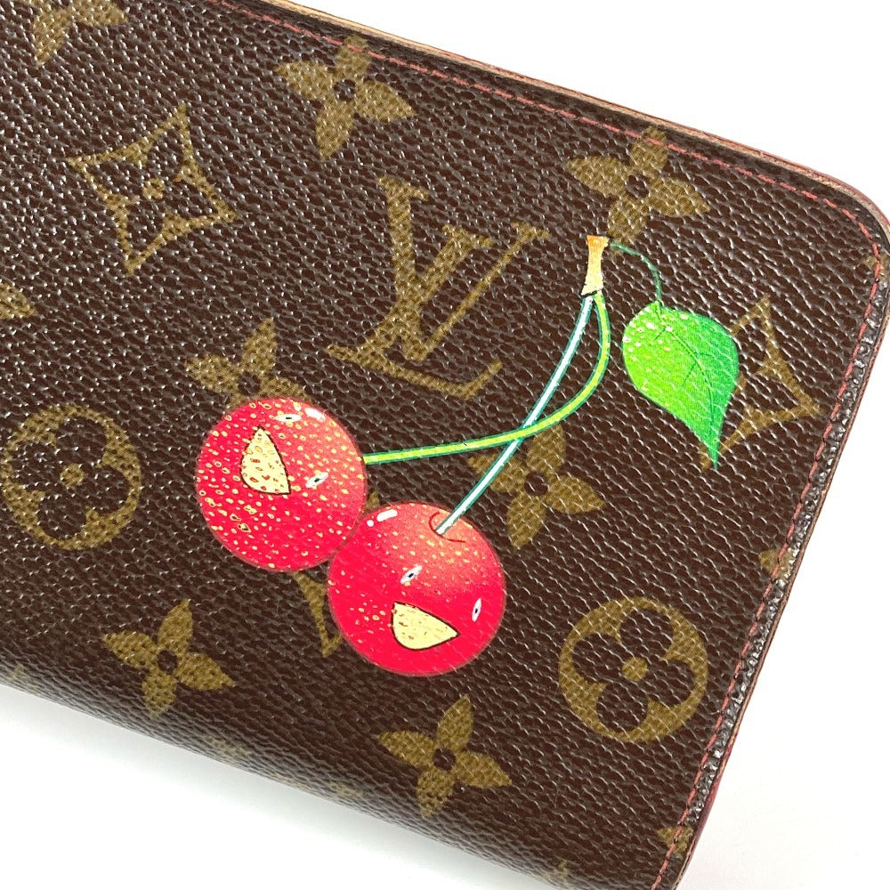 LOUIS VUITTON Long Wallet Purse M95006 Monogram Cherry Canvas Brown Monogram Cherry by Takashi Murakami Porto Monet Zip