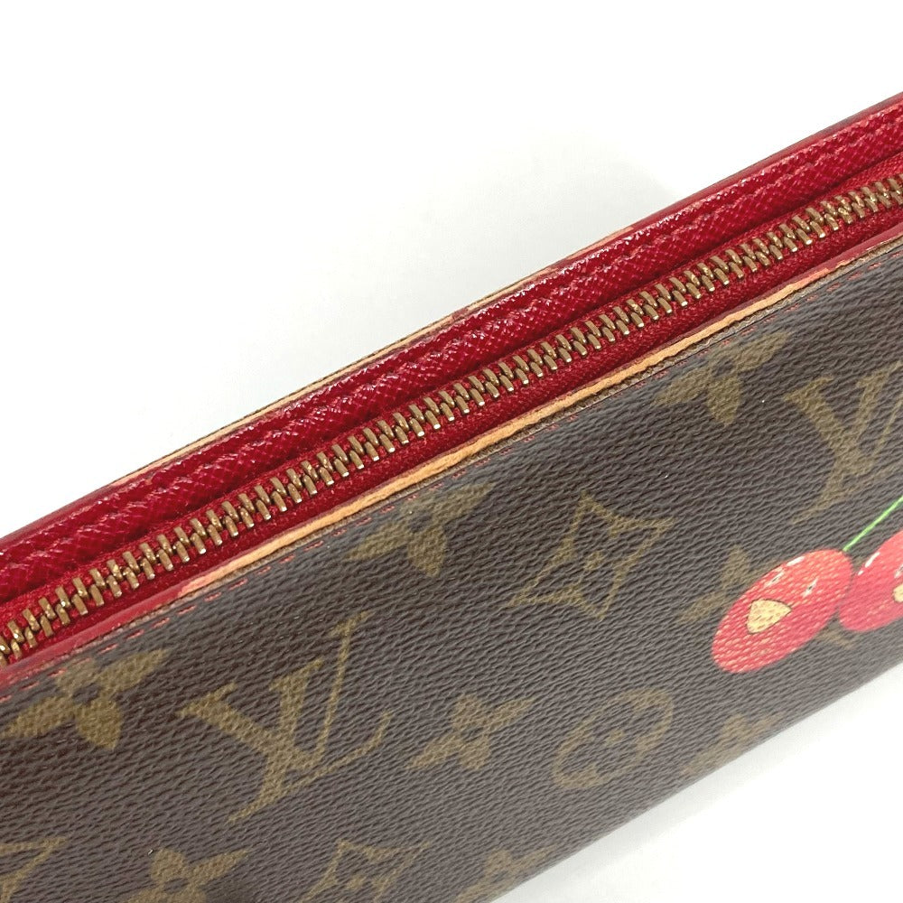 LOUIS VUITTON Long Wallet Purse M95006 Monogram Cherry Canvas Brown Monogram Cherry by Takashi Murakami Porto Monet Zip