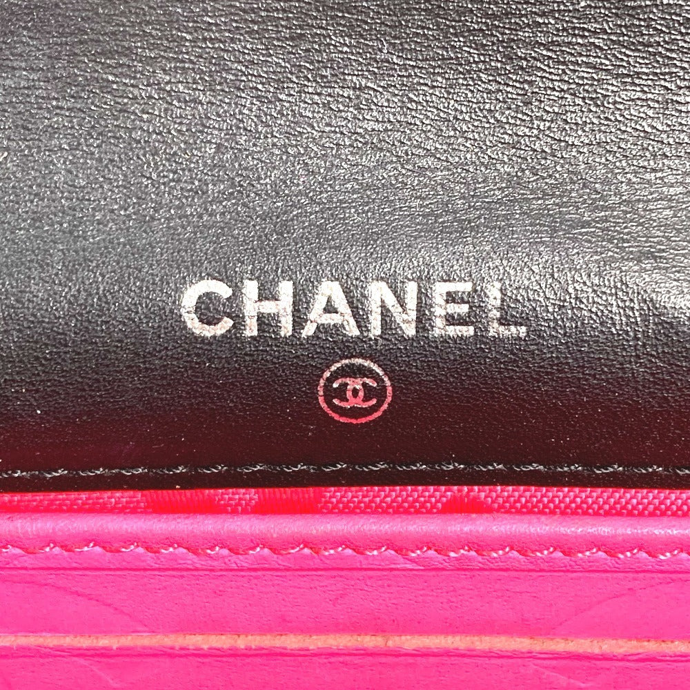 CHANEL Folded wallet leather black Cambon line CC COCO Mark bifold logo
