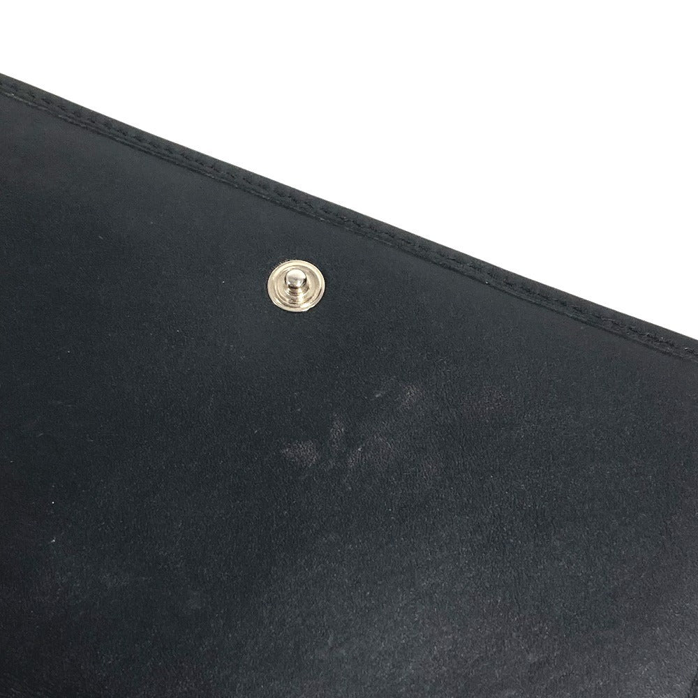 CHANEL Folded wallet leather black Cambon line CC COCO Mark bifold logo