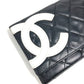 CHANEL Folded wallet leather black Cambon line CC COCO Mark bifold logo