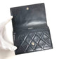 CHANEL Folded wallet leather black Cambon line CC COCO Mark bifold logo