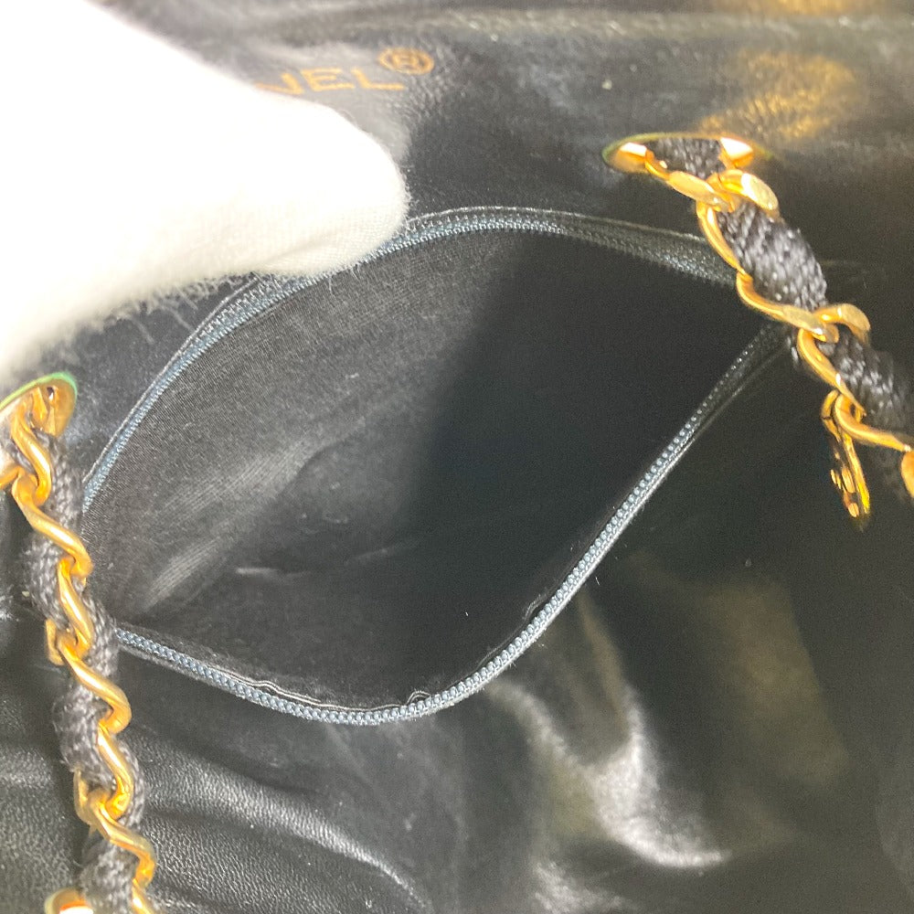 CHANEL Shoulder Bag Straw / leather Orange vintage Matrasse quilting