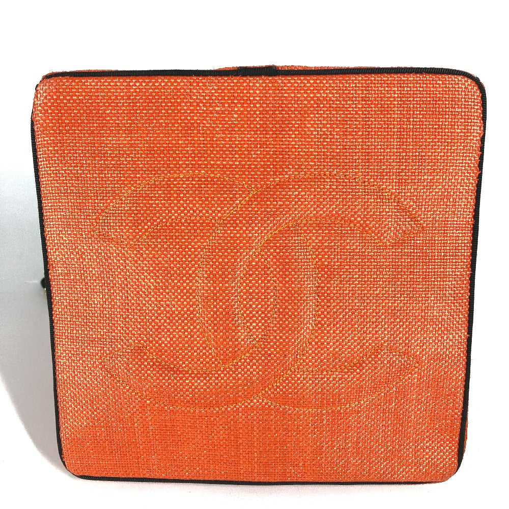 CHANEL Shoulder Bag Straw / leather Orange vintage Matrasse quilting