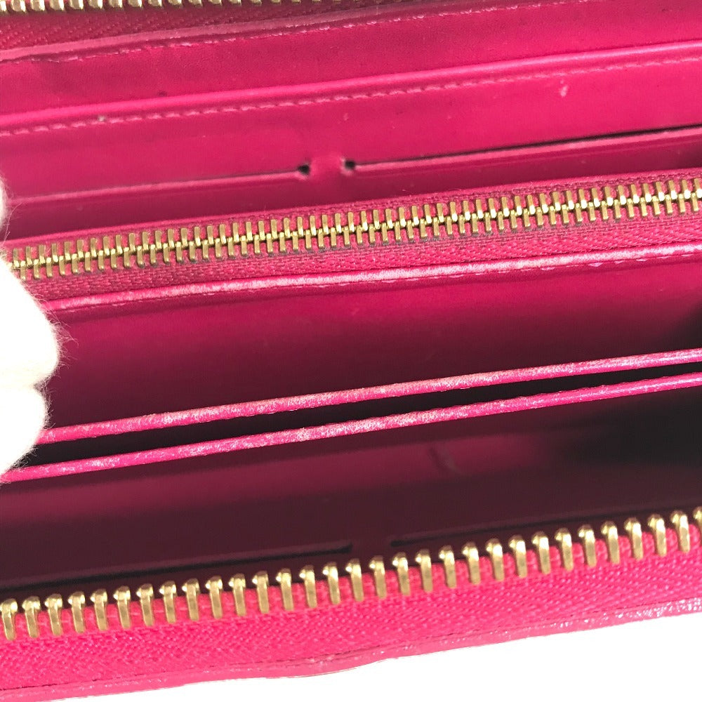 LOUIS VUITTON Long Wallet Purse M90019 Patent leather pink Ikat flower Zippy wallet