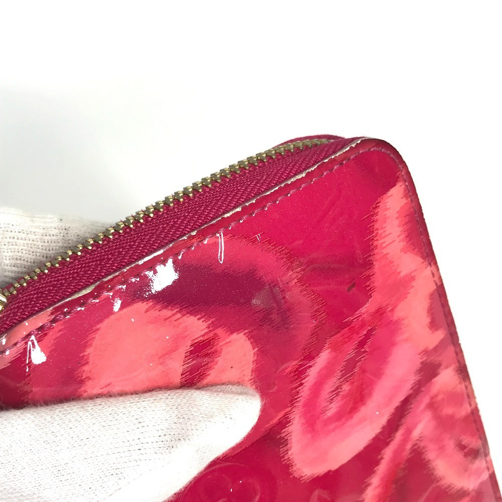 LOUIS VUITTON Long Wallet Purse M90019 Patent leather pink Ikat flower Zippy wallet
