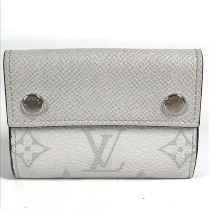 LOUIS VUITTON Trifold wallet M67621 Taiga Leather, Monogram Canvas white Taigalama Discovery compact wallet