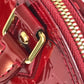 LOUIS VUITTON Handbag M91593 Patent leather Red Vernis Rayule stripe Alma BB
