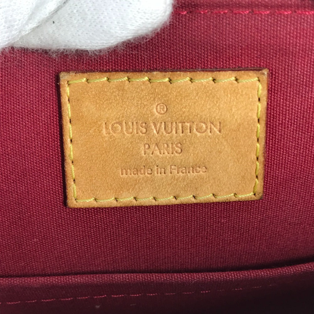 LOUIS VUITTON Handbag M91593 Patent leather Red Vernis Rayule stripe Alma BB